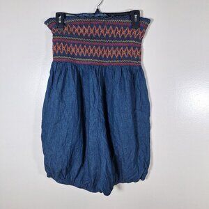 vintage Roca wear jean halter top puff shorts 100% cotton size XL y2k
